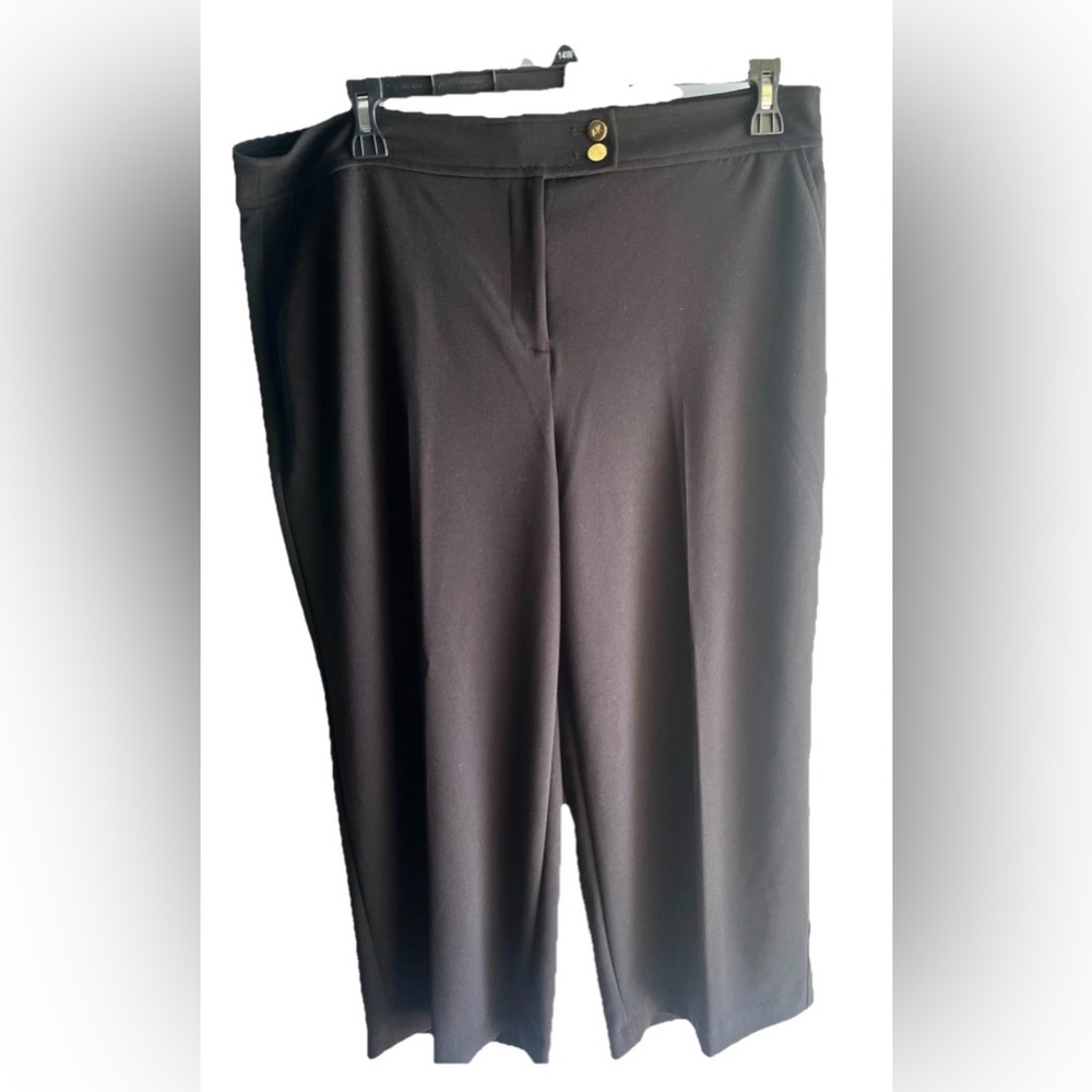Anne Klein Classic Black Women's Carpri  Trousers Plus Size 16